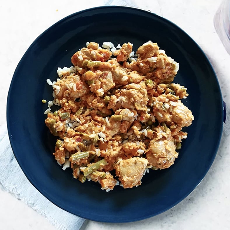 Bocconcini di pollo Tikka Masala con riso integrale alle verdure