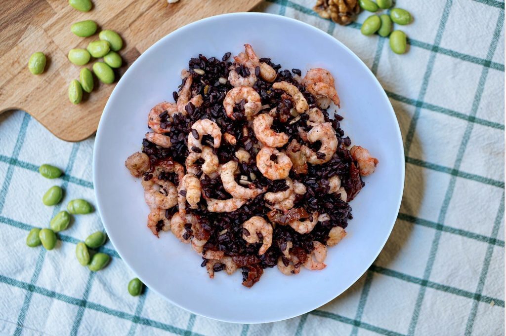 Riso Venere agli Agrumi con Mazzancolle di nutribees