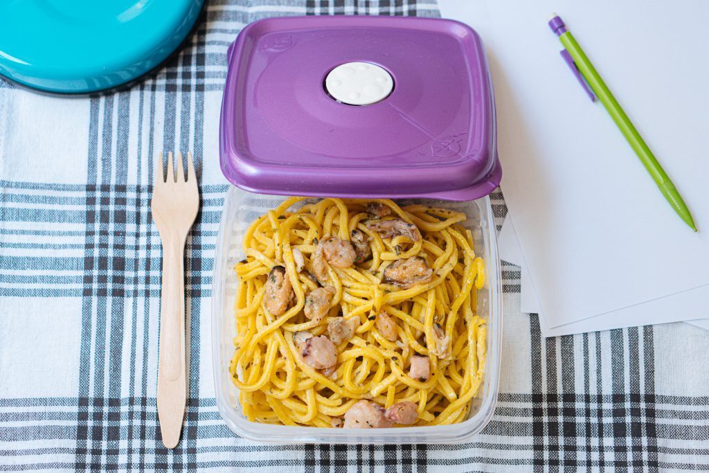 Chitarrine ai frutti di Mare di nutribees in schiscetta