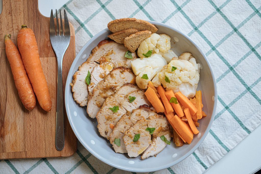 Esempio di piatto a base di proteine